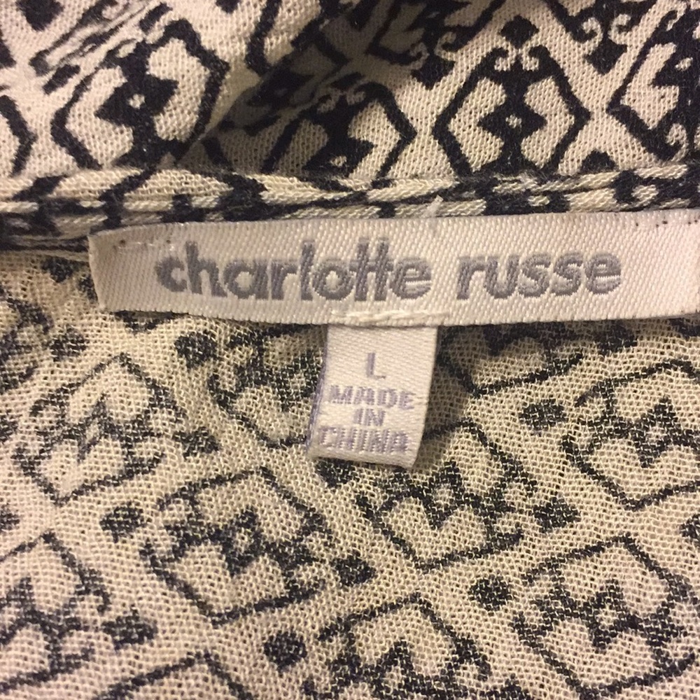 Charlotte Russe black and ivory mixed print boho Large - Picture 6 of 10